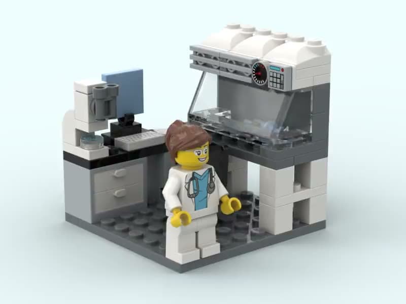 The Biolab Scientist, built in brick